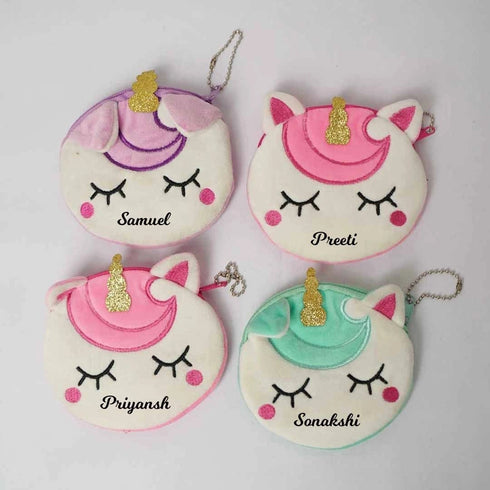 Personalised Unicorn Face Coin Pouch